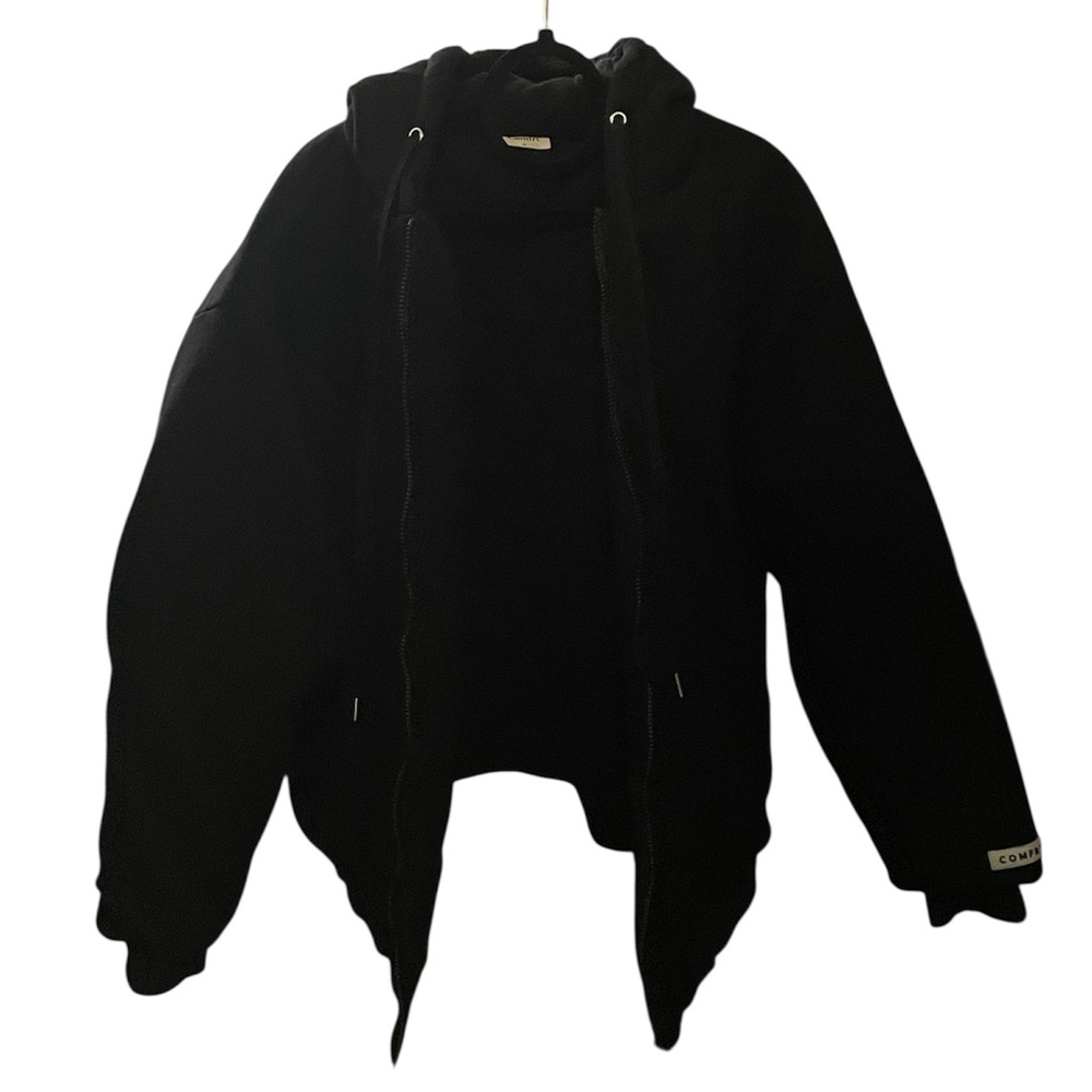 Comfrt Weighted Hoodie Full Zip Onyx Black 5 Lbs Oversized Unisex Size Medium - Picture 7 of 9